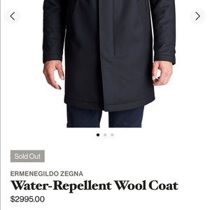 Zegna men’s overcoat water resistant new
